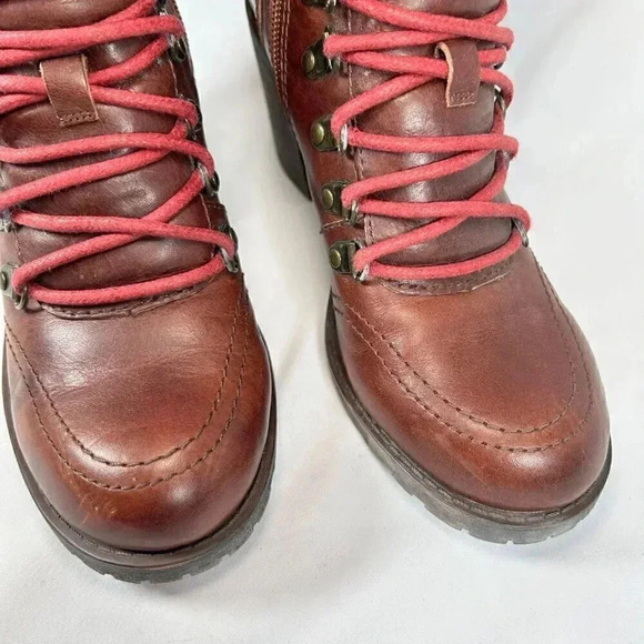 Lucky Brand Joss Size 7 Leather Hiking Boot Heel Casual - Picture 5 of 10